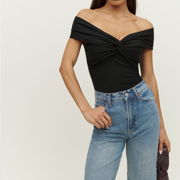 Reformation Tops Reformation Ezlynn Knit Top Black Poshmark